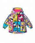 Куртка детская текстильная с полиуретановым покрытием для девочек (ветровка) разноцветный