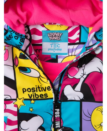 Куртка детская текстильная с полиуретановым покрытием для девочек (ветровка) разноцветный