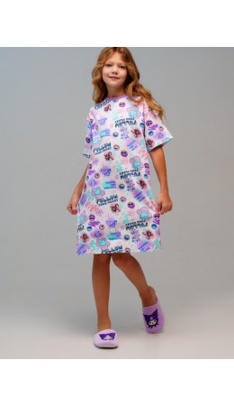 Сорочка ночная трикотажная для девочек разноцветный