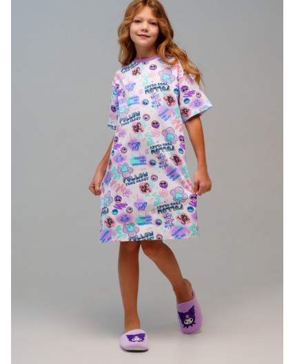 Сорочка ночная трикотажная для девочек разноцветный