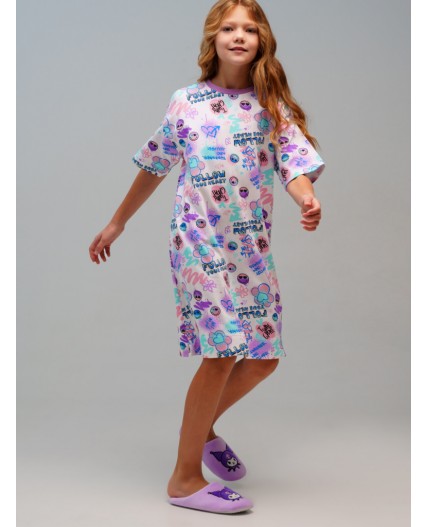 Сорочка ночная трикотажная для девочек разноцветный