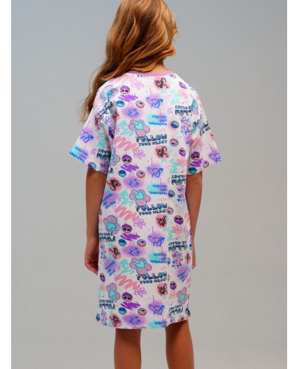 Сорочка ночная трикотажная для девочек разноцветный