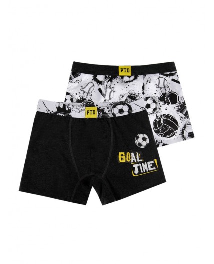 Трусы - боксеры, 2 шт. в комплекте для мальчика серый меланж,белый