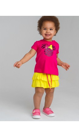 Юбка-шорты трикотажная для девочки жёлтый