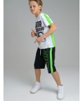 Комплект: футболка, шорты для мальчика белый,зеленый,черный