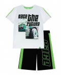 Комплект: футболка, шорты для мальчика белый,зеленый,черный