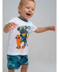 Комплект: футболка, шорты для мальчика белый,синий,зеленый