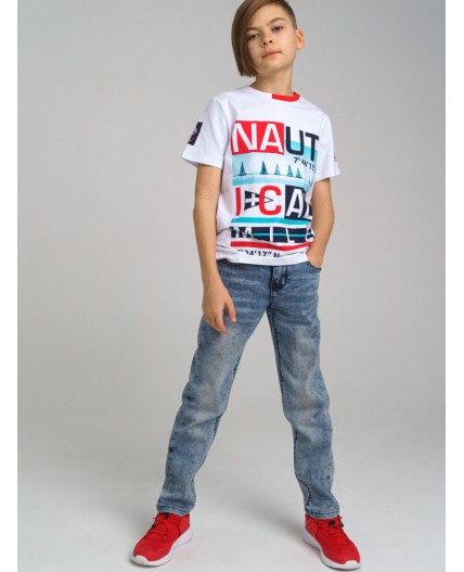 Футболка для мальчика белый,тёмно-синий,красный