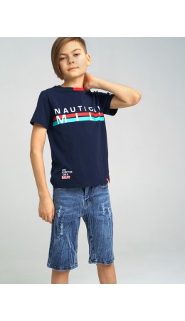 Футболка для мальчика тёмно-синий