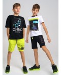 Шорты трикотажные для мальчика, 2 шт. в комплекте черный,светло-зеленый