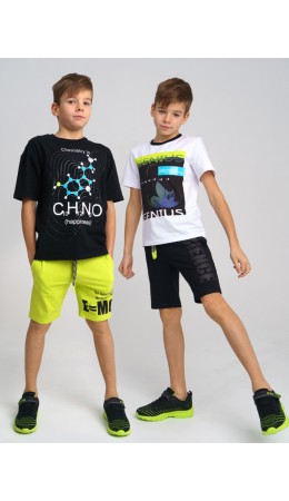 Шорты трикотажные для мальчика, 2 шт. в комплекте черный,светло-зеленый