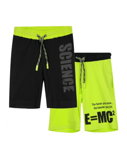 Шорты трикотажные для мальчика, 2 шт. в комплекте черный,светло-зеленый