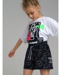 Шорты трикотажные для девочки черный