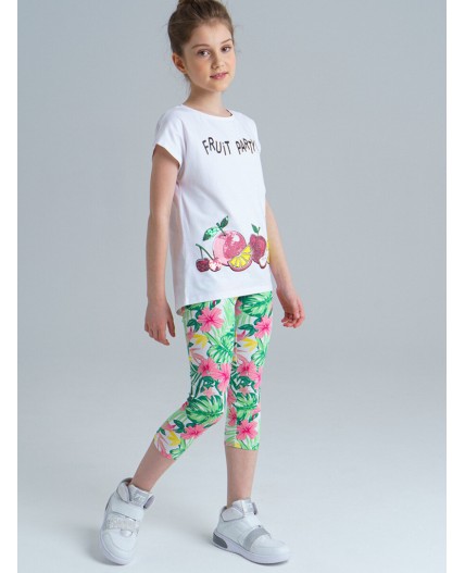 Футболка для девочки белый,разноцветный