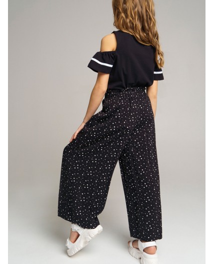 Брюки текстильные для девочки черный