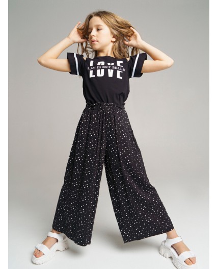 Брюки текстильные для девочки черный