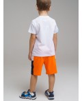 Шорты трикотажные для мальчика, 2 шт. в комплекте оранжевый,тёмно-синий,белый