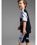 Шорты трикотажные для мальчика черный,белый