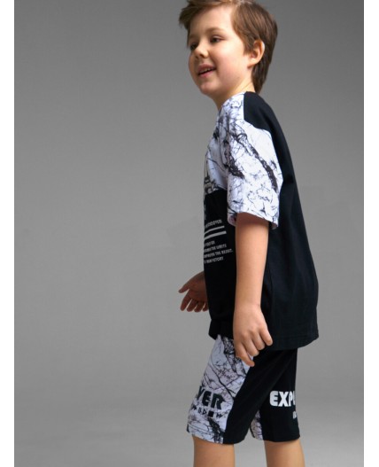 Шорты трикотажные для мальчика черный,белый