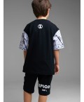 Шорты трикотажные для мальчика черный,белый