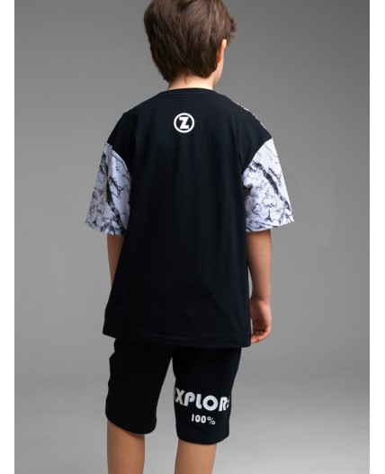 Шорты трикотажные для мальчика черный,белый