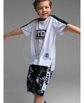 Шорты трикотажные для мальчика черный,белый