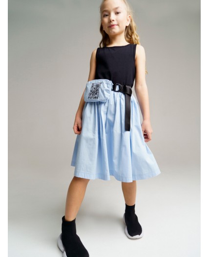 Юбка текстильная голубой