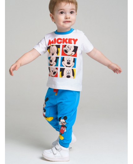 Комплект для мальчика с принтом Disney: футболка, брюки белый,синий