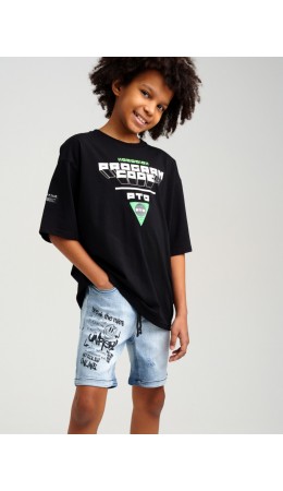 Шорты текстильные джинсовые для мальчиков разноцветный