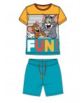 Комплект детский трикотажный для мальчиков: фуфайка (футболка), шорты разноцветный