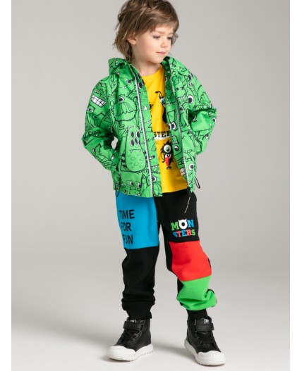 Брюки трикотажные для мальчиков черный,разноцветный