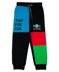 Брюки трикотажные для мальчиков черный,разноцветный