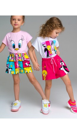 Шорты трикотажные для девочек, 2 шт в комплекте разноцветный