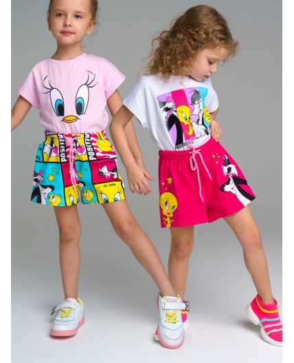 Шорты трикотажные для девочек, 2 шт в комплекте разноцветный