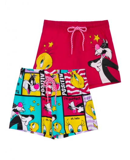 Шорты трикотажные для девочек, 2 шт в комплекте разноцветный