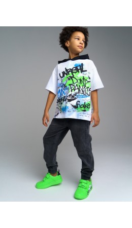 Фуфайка трикотажная для мальчиков (футболка без рукавов) белый,черный,разноцветный