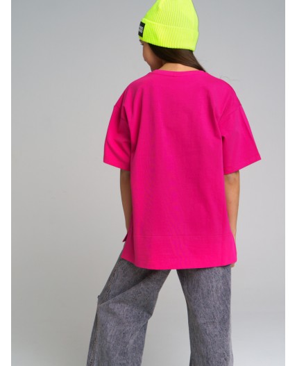 Фуфайка трикотажная для девочек (футболка) розовый,разноцветный