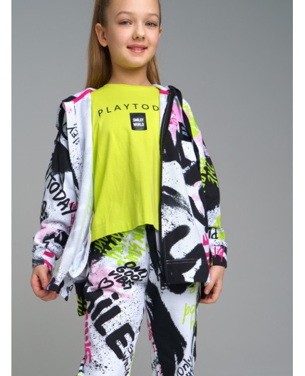 Толстовка трикотажная для девочек разноцветный