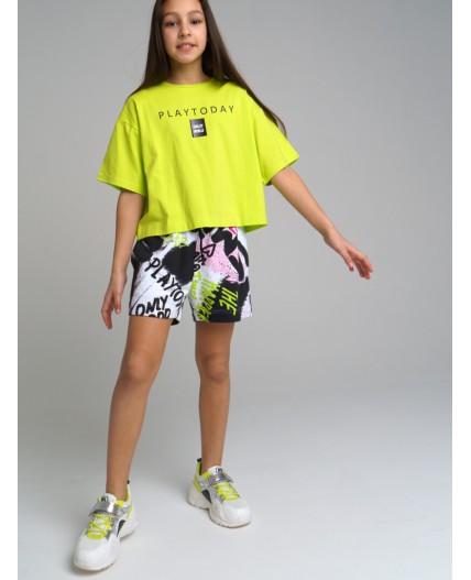 Шорты трикотажные для девочек разноцветный