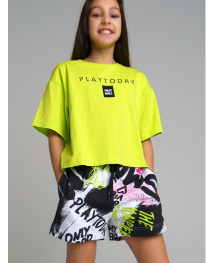 Шорты трикотажные для девочек разноцветный