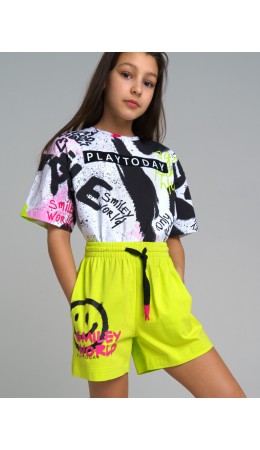 Шорты трикотажные для девочек светло-зеленый