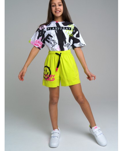 Шорты трикотажные для девочек светло-зеленый