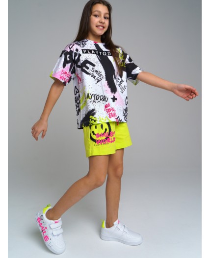 Шорты трикотажные для девочек светло-зеленый