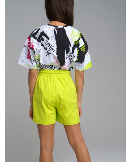 Шорты трикотажные для девочек светло-зеленый