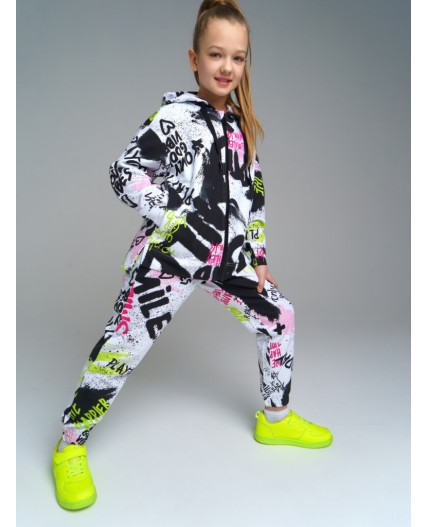 Брюки трикотажные для девочек разноцветный