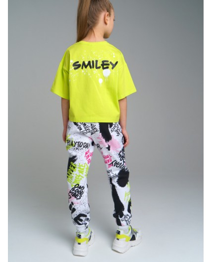 Брюки трикотажные для девочек разноцветный