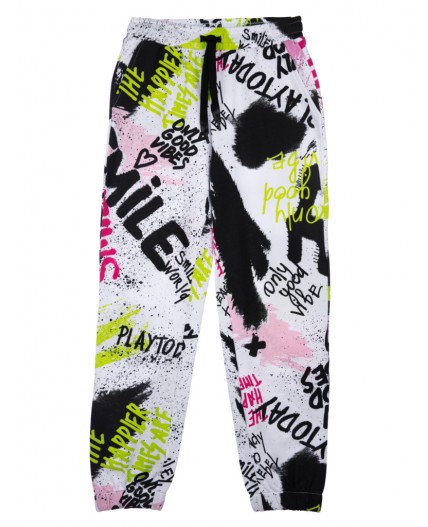 Брюки трикотажные для девочек разноцветный