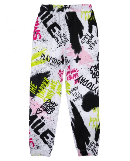 Брюки трикотажные для девочек разноцветный