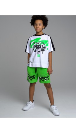 Шорты трикотажные для мальчиков светло-зеленый,черный