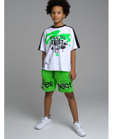 Шорты трикотажные для мальчиков светло-зеленый,черный